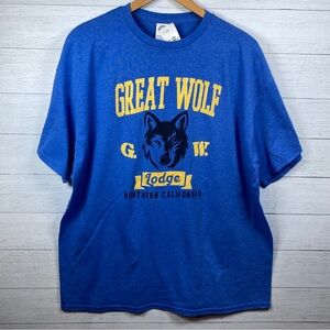 Great Wolf Lodge Northern California Royal Blue and Yellow T-Shirt Adult XL NWT